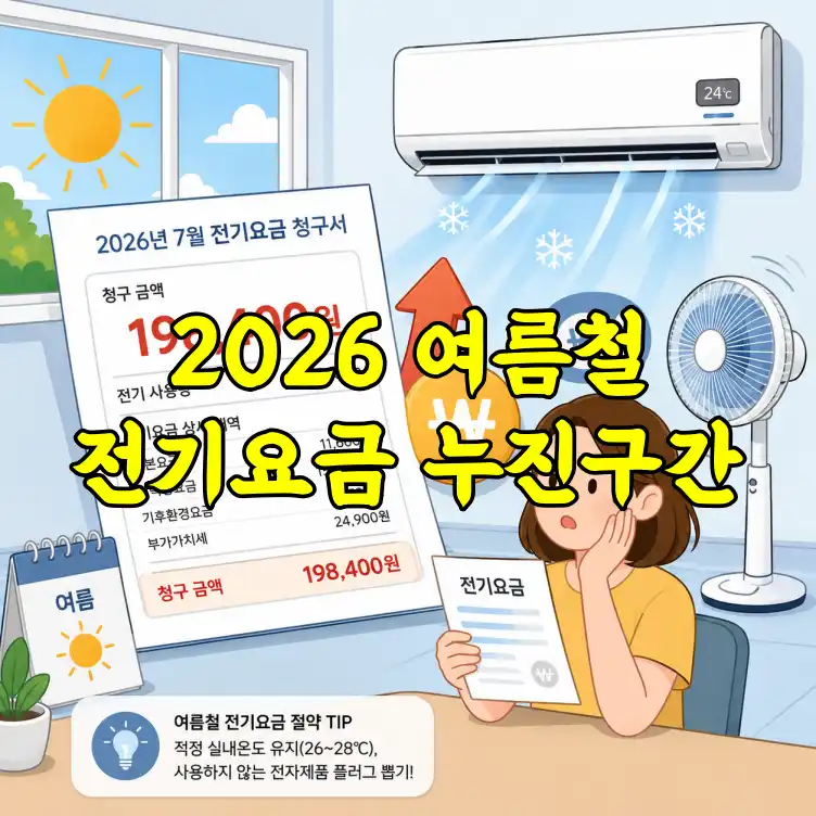 2026 여름철 전기요금 누진구간 기준 완벽 정리 및 에어컨 절전 팁